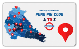 An image showcasing a map of Pune city with various pin codes marked on it.